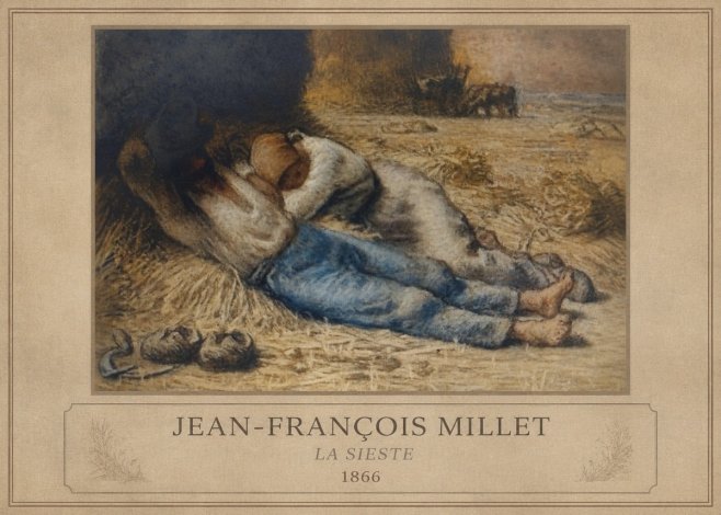 Jean-François Millet La Sieste No1 - Plakát