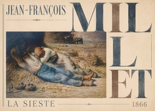 Jean-François Millet La Sieste No4 - Plakát