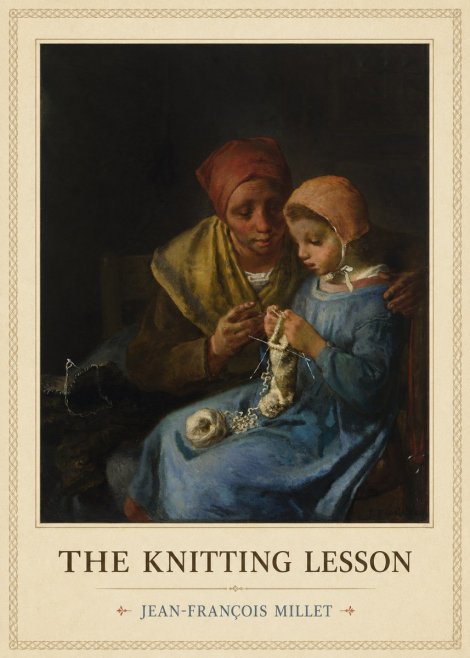 Jean-François Millet The Knitting Lesson I No4 - Plakát