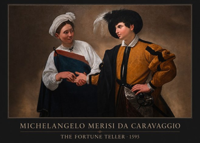 Michelangelo Merisi da Caravaggio The Fortune Teller II No1 - Plakát