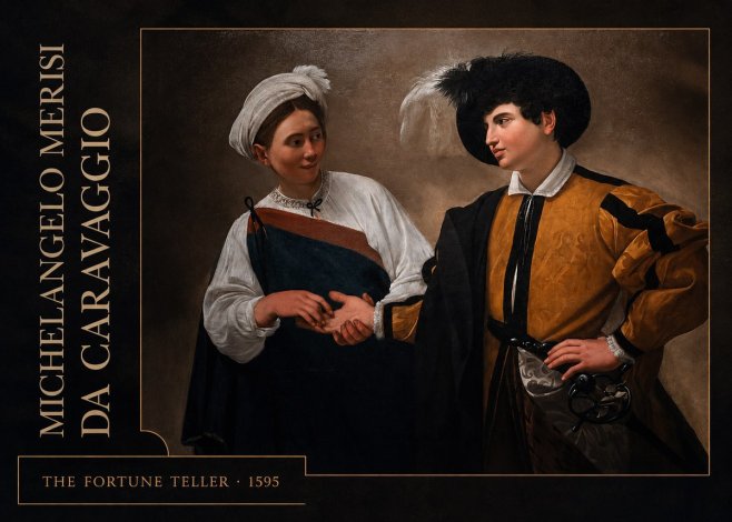 Michelangelo Merisi da Caravaggio The Fortune Teller II No2 - Plakát