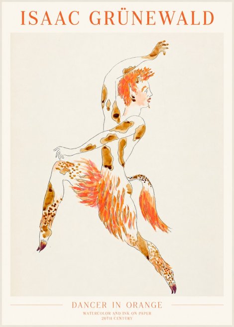 Isaac Grünewald Dancer in Orange No1 - Plakát