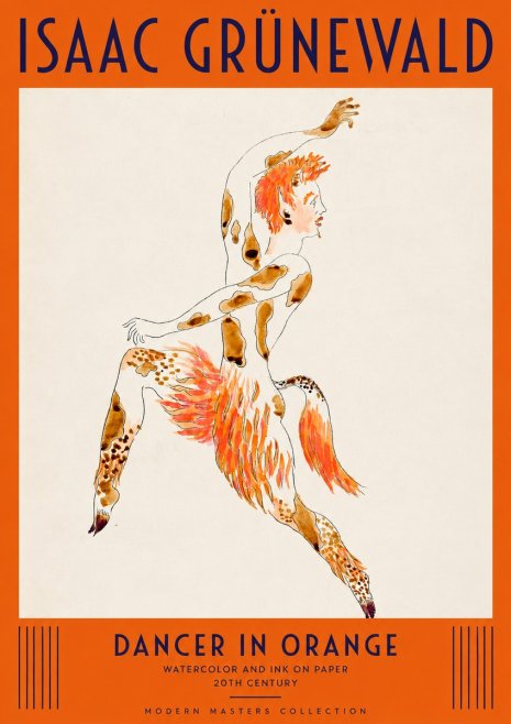 Isaac Grünewald Dancer in Orange No2 - Plakát