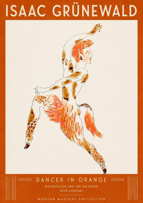 Isaac Grünewald Dancer in Orange No5 - Plakát