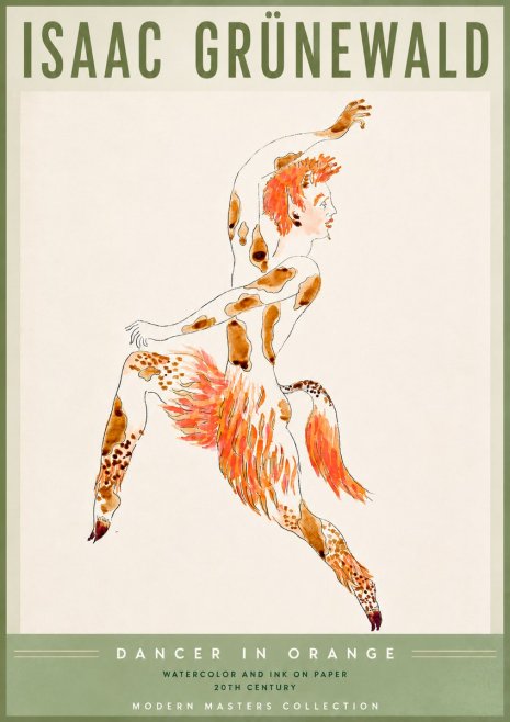 Isaac Grünewald Dancer in Orange No6 - Plakát