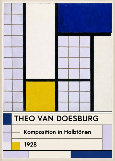 Theo van Doesburg Komposition in Halbtönen No3 - Plakát