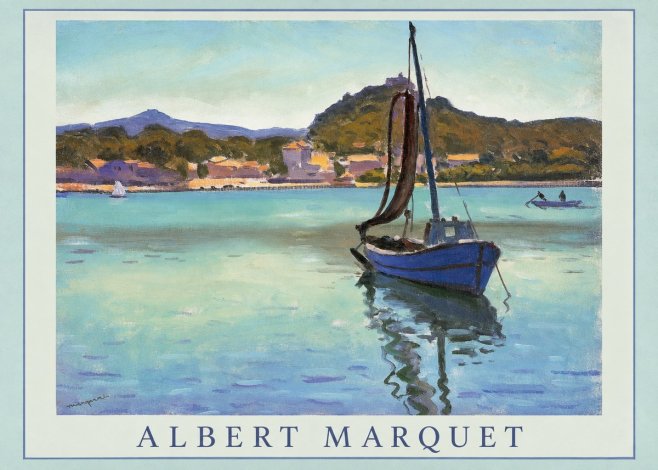 Albert Marquet Blue Boat in the Harbor No1 - Plakát