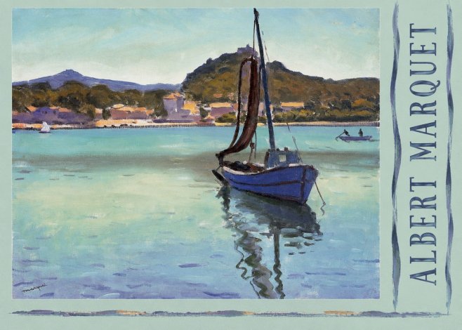 Albert Marquet Blue Boat in the Harbor No5 - Plakát