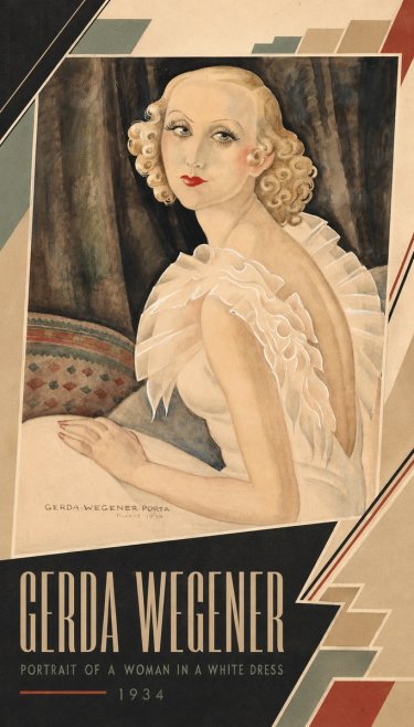 Gerda Wegener Portrait of a Woman in a White Dress No5 - Plakát