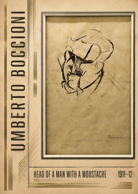 Umberto Boccioni Head of a Man with a Moustache No3 - Plakát