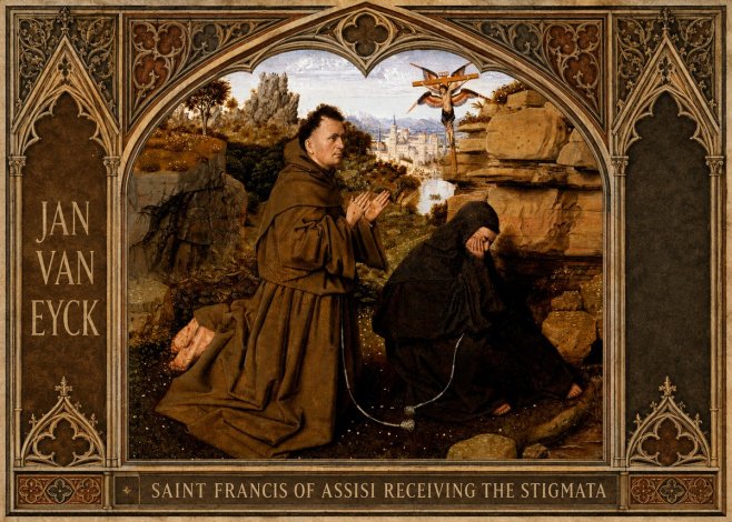 Jan van Eyck Saint Francis of Assisi Receiving the Stigmata No2 - Plakát