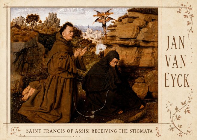 Jan van Eyck Saint Francis of Assisi Receiving the Stigmata No3 - Plakát
