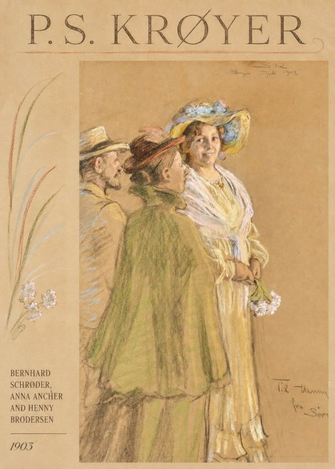 P.S. Krøyer Bernhard Schrøder, Anna Ancher and Henny Brodersen No3 - Plakát