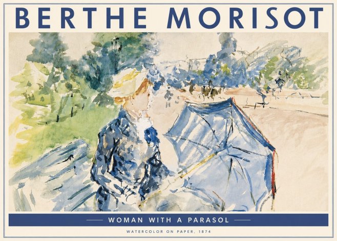 Berthe Morisot Woman with a Parasol No4 - Plakát