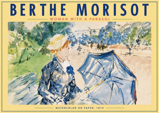 Berthe Morisot Woman with a Parasol No6 - Plakát