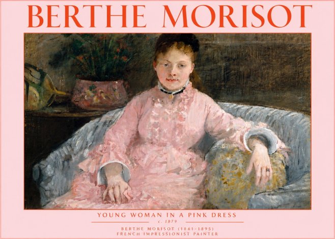 Berthe Morisot Young Woman in a Pink Dress I No5 - Plakát