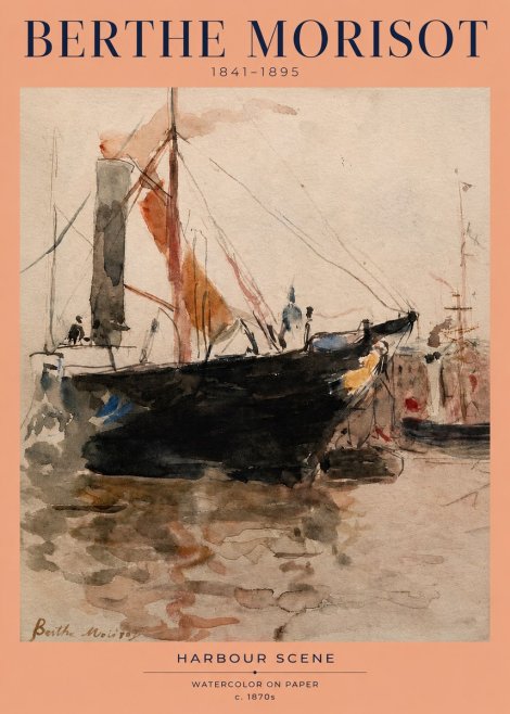 Berthe Morisot Harbour Scene No2 - Plakát
