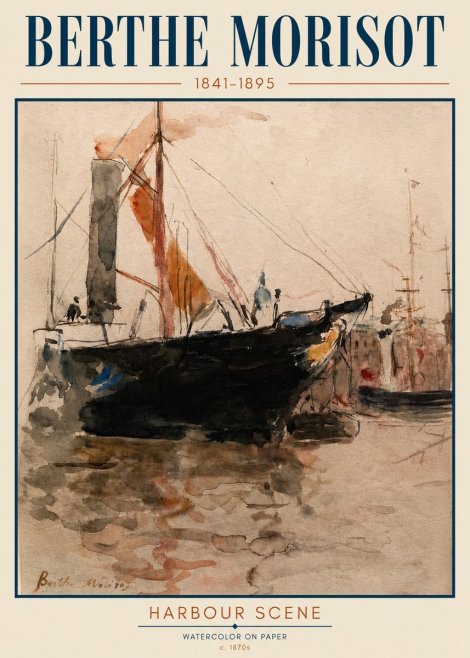 Berthe Morisot Harbour Scene No3 - Plakát