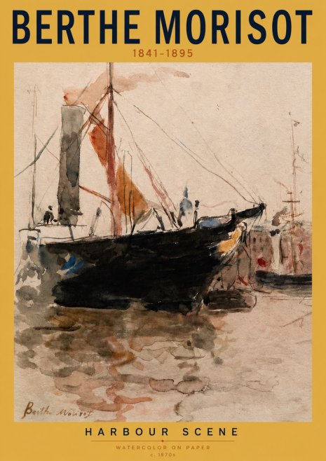 Berthe Morisot Harbour Scene No4 - Plakát