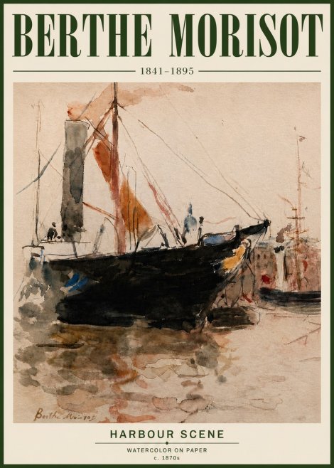 Berthe Morisot Harbour Scene No6 - Plakát