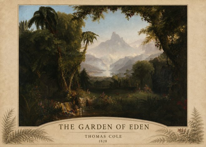 Thomas Cole The Garden of Eden I No5 - Plakát