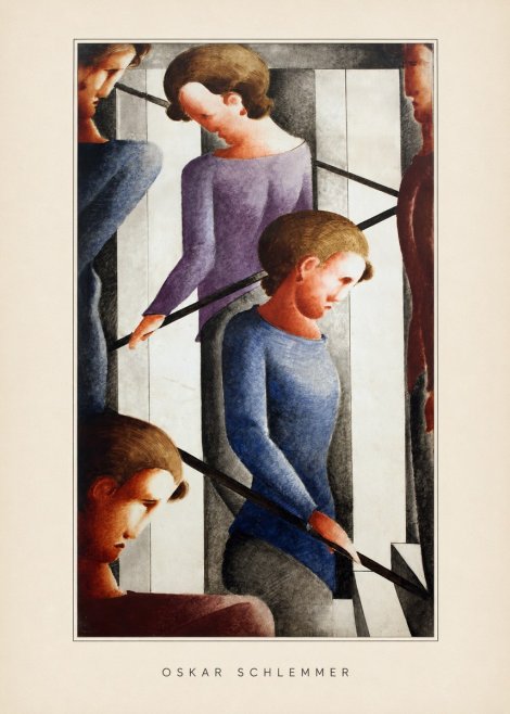 Oskar Schlemmer Staircase Figures I No4 - Plakát