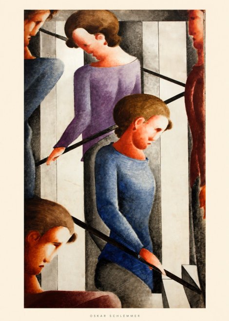 Oskar Schlemmer Staircase Figures I No6 - Plakát