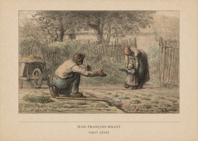 Jean-François Millet First Steps No5 - Plakát