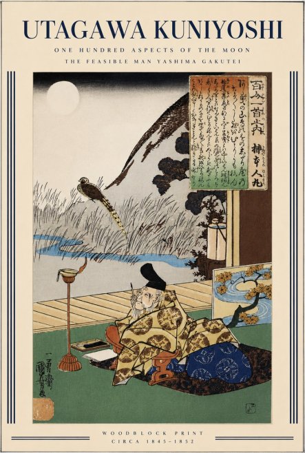 Utagawa Kuniyoshi The Feasible Man Yashima Gakutei No3 - Plakát