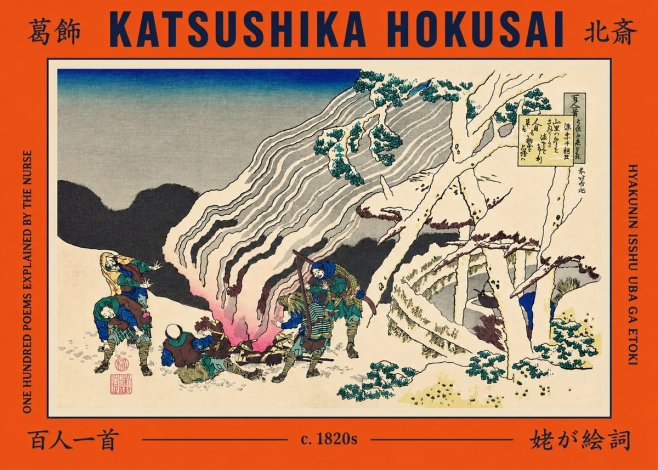 Katsushika Hokusai One Hundred Poems Explained by the Nurse (Hyakunin Isshu Uba Ga Etoki) No2 - Plakát
