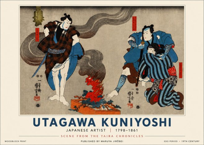 Utagawa Kuniyoshi Scene from the Taira Chronicles No3 - Plakát