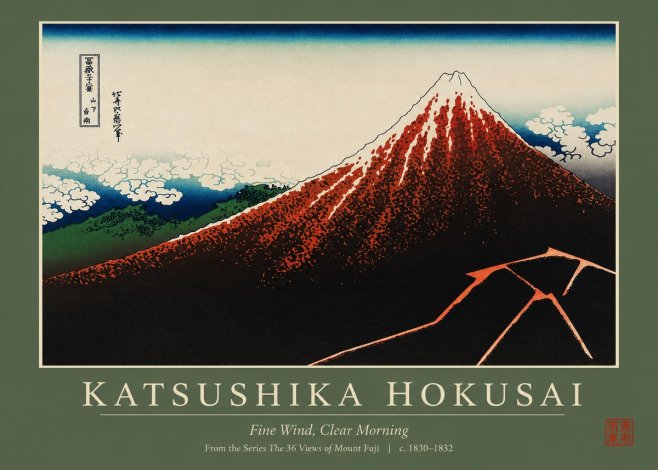 Katsushika Hokusai Fine Wind, Clear Morning No2 - Plakát