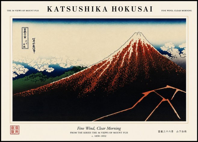 Katsushika Hokusai Fine Wind, Clear Morning No4 - Plakát