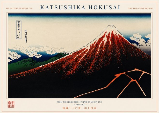 Katsushika Hokusai Fine Wind, Clear Morning No6 - Plakát
