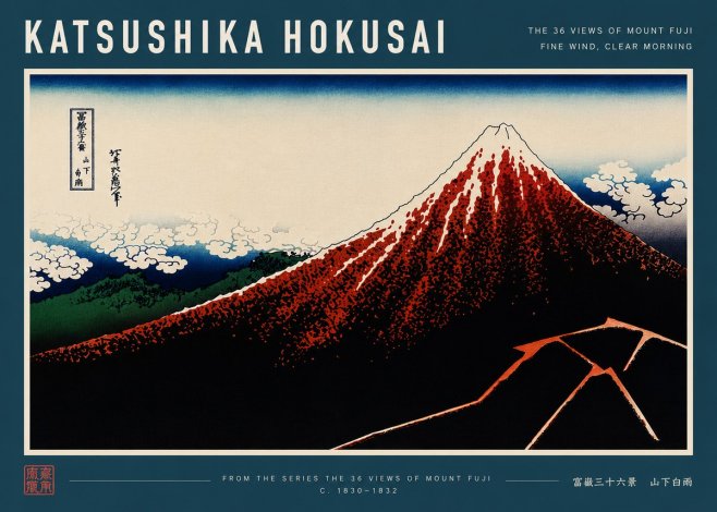 Katsushika Hokusai Fine Wind, Clear Morning No8 - Plakát
