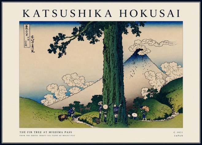 Katsushika Hokusai The Fir Tree at Mishima Pass No3 - Plakát