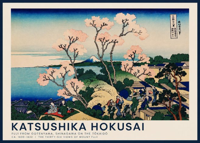 Katsushika Hokusai Fuji from Gotenyama, Shinagawa on the Tōkaidō No4 - Plakát
