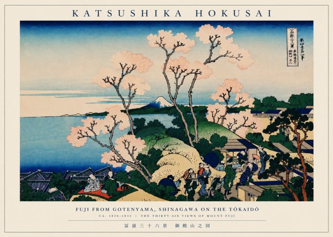 Katsushika Hokusai Fuji from Gotenyama, Shinagawa on the Tōkaidō No6 - Plakát