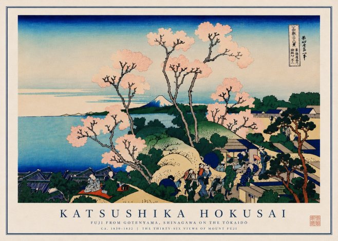 Katsushika Hokusai Fuji from Gotenyama, Shinagawa on the Tōkaidō No8 - Plakát