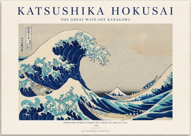 Katsushika Hokusai The Great Wave off Kanagawa I No1 - Plakát
