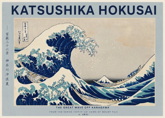 Katsushika Hokusai The Great Wave off Kanagawa I No4 - Plakát