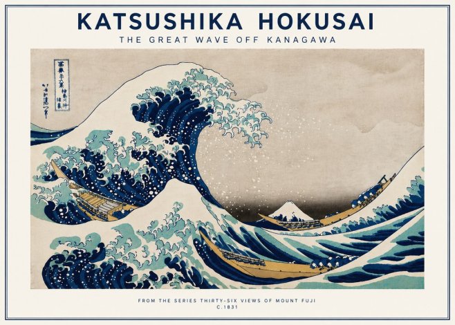 Katsushika Hokusai The Great Wave off Kanagawa II No6 - Plakát