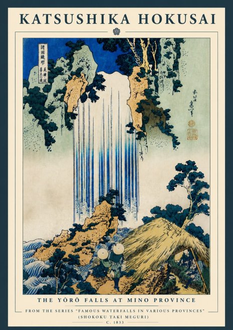 Katsushika Hokusai The Yōrō Falls at Mino Province No8 - Plakát
