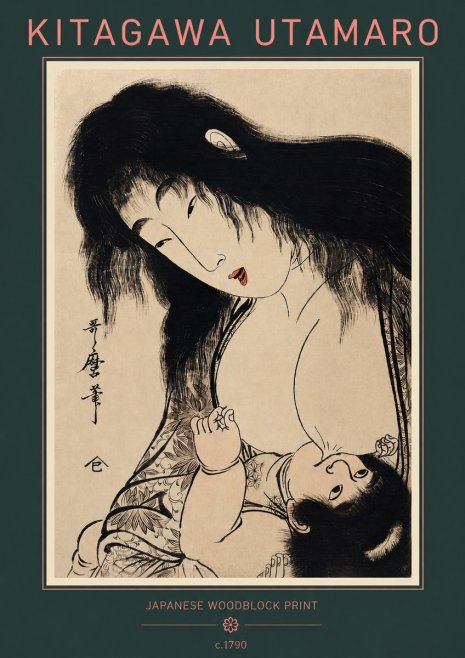 Kitagawa Utamaro Mother Nursing Her Child No2 - Plakát