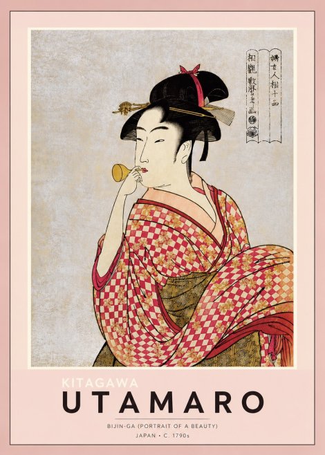 Kitagawa Utamaro Bijin-ga (Portrait of a Beauty) No4 - Plakát