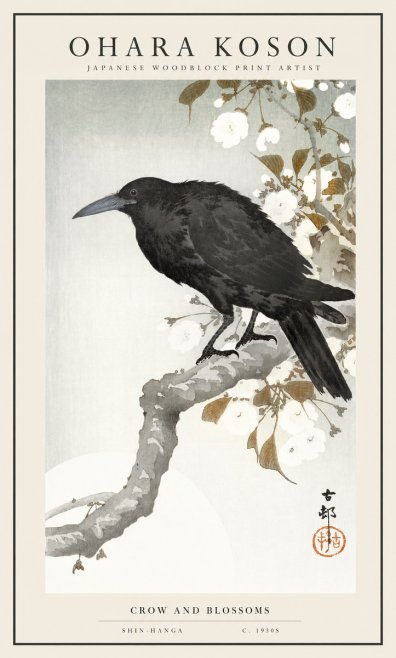 Ohara Koson Crow and Blossoms I No1 - Plakát