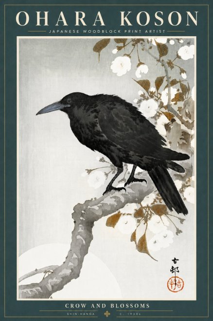 Ohara Koson Crow and Blossoms I No5 - Plakát