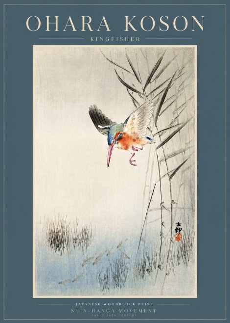 Ohara Koson Kingfisher No3 - Plakát