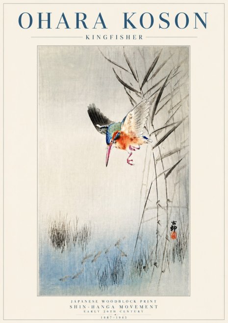 Ohara Koson Kingfisher No6 - Plakát
