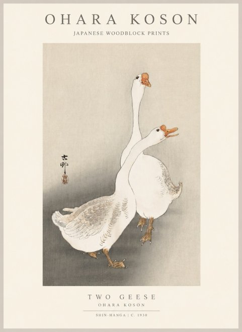 Ohara Koson Two Geese No1 - Plakát